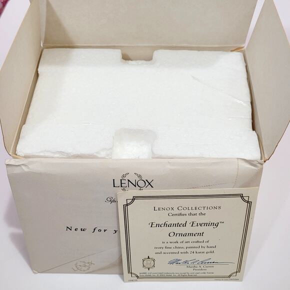 Lenox 2002 BARBIE ORNAMENT Enchanted Evening Brunette 1st in Series MIB COA - Picture 9 of 10